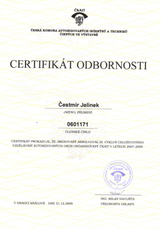 N-Certifikát odbornosti ČKAIT